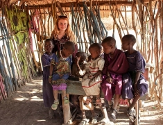 Eva in Maasai kindergarten