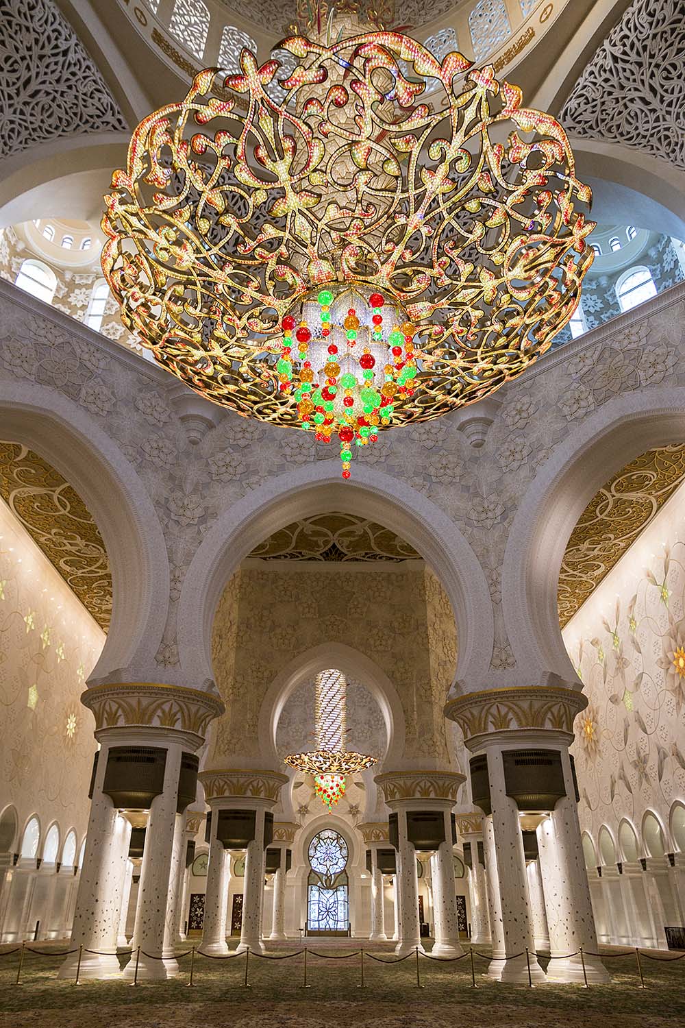 Interior of the grand mosque in Abu Dhabi