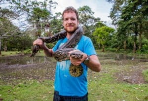 Tom cuttle with snakes