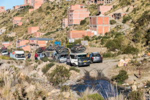 Everyone was trying to get around the road blockade where it was possible