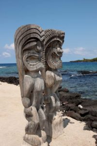 Traditional statues of local Polynesians