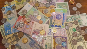 Bank notes and coins