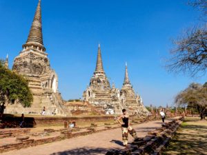 Former royal palace - the dominant feature are three stupas