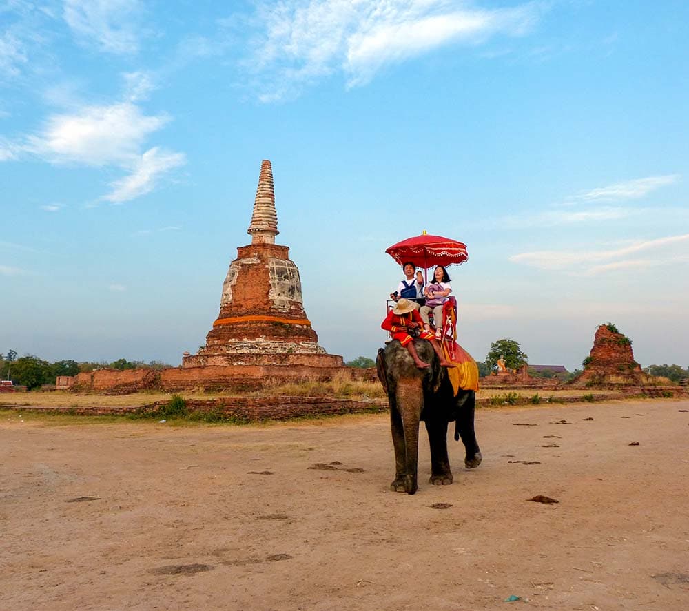 Ayutthaya - Elephant with tourists