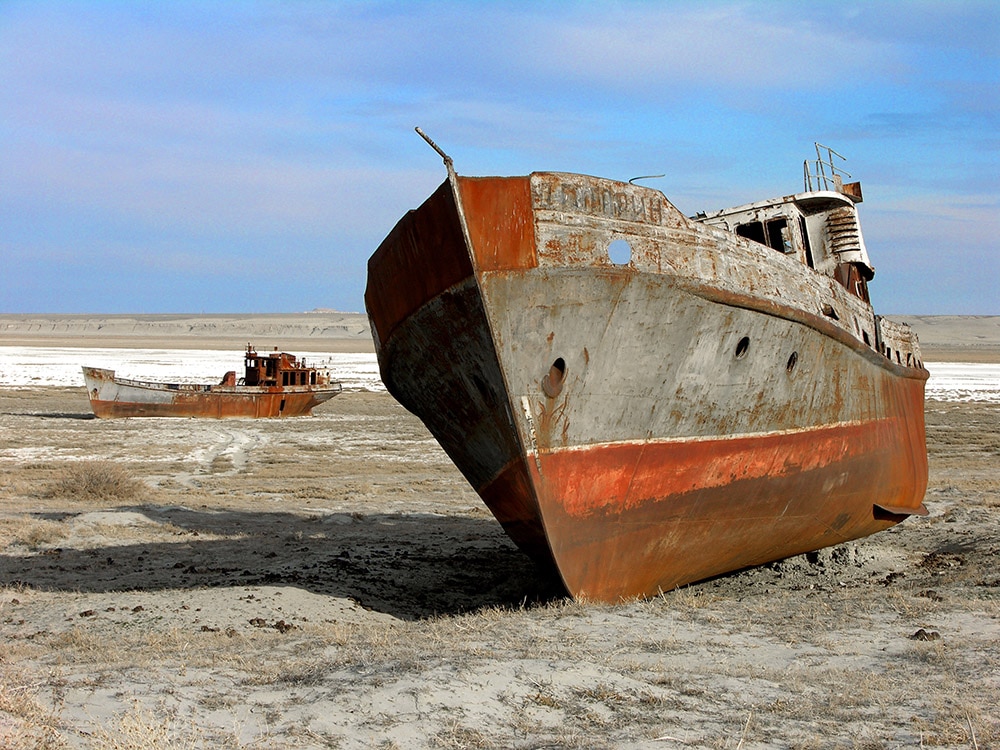 The Aral sea is drying up.