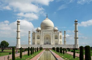Beautiful Taj Mahal is the dominant feature of India