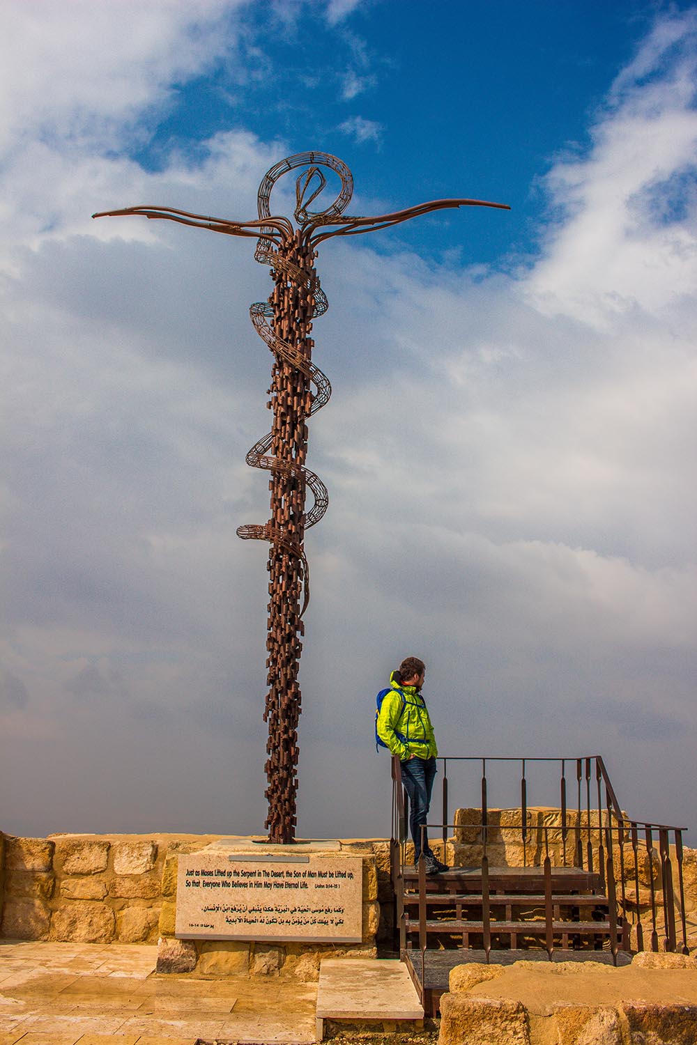 Modern sculpture on Mount Nebo