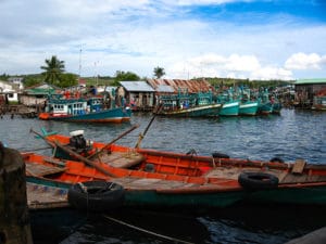 Typical fishing village in Sihanoukville, Cambodia