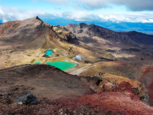 Blue lakes in Tongariro national park